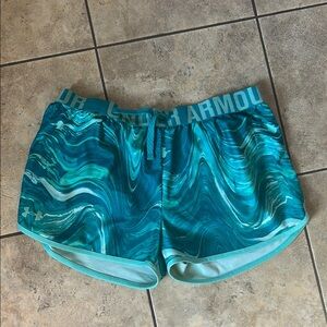 Under Armour Blue Athletic Shorts Quick-Dry Elastic Waist